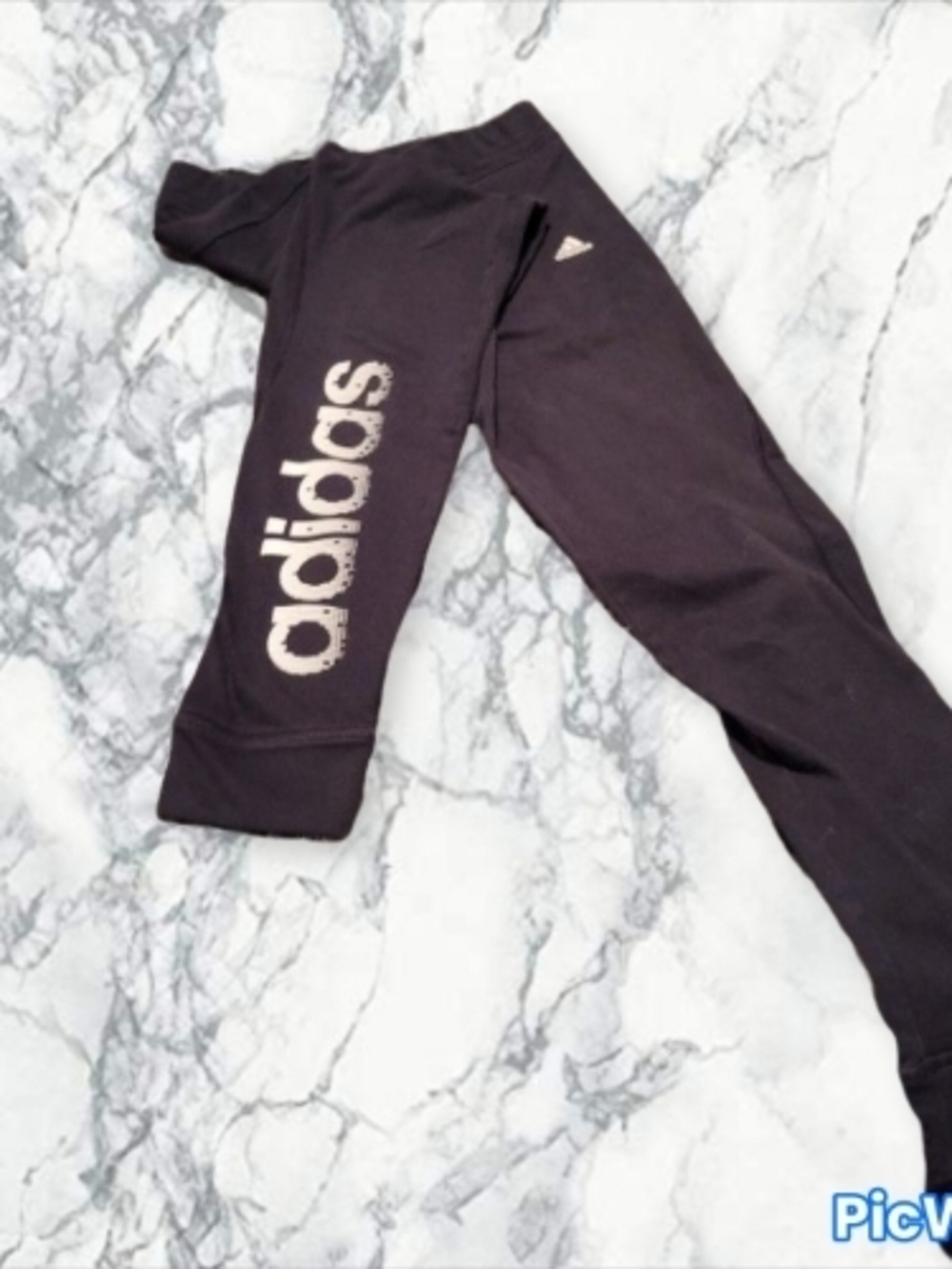 Adidas Black Leggings with White Logo